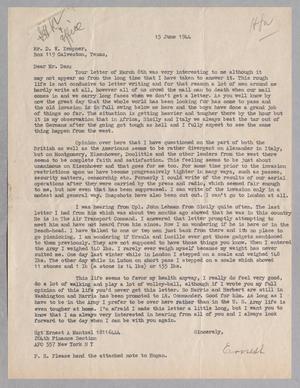 [Letter from Ernest A. Mantzel to Daniel W. Kempner, June 15, 1944]