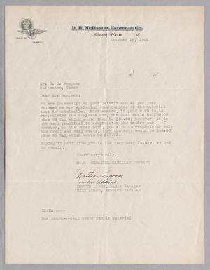 [Letter from Nettie Lyons and Mike Adamo to D. W. Kempner, October 16, 1944]