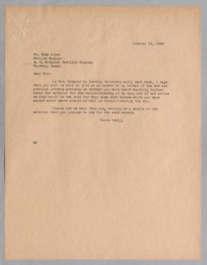 [Letter from Daniel W. Kempner to Mike Adamo, October 12, 1944]