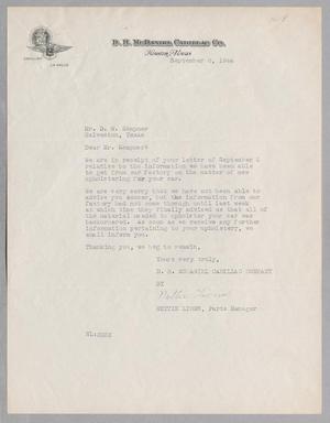 [Letter from Nettie Lyons to D. W. Kempner, September 08, 1944]