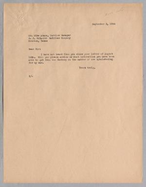 [Letter from D. W. Kempner to Mike Adamo, September 02, 1944]
