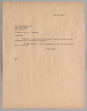 [Letter from D. W. Kempner to Mr. H. E. D'Andrea, May 22, 1944]