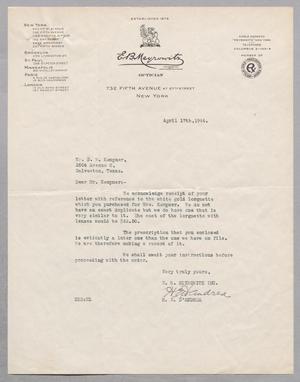 [Letter from H. E. D'Andrea to D. W. Kempner, April 17, 1944]