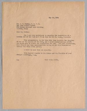 [Letter from D. W. Kempner to J. V. Cooley, May 15, 1944]