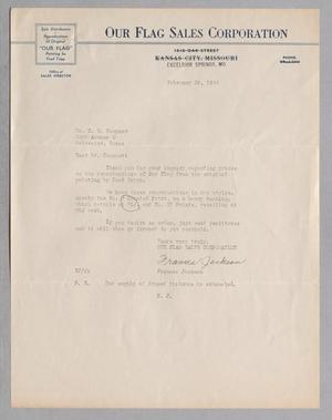 Primary view of object titled '[Letter from Our Flag Sales Corporation to Daniel W. Kempner, February 28, 1944]'.
