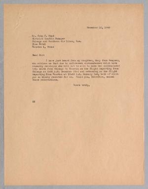 [Letter from Daniel W. Kempner to John J. Shad, December 12, 1944]
