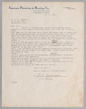 [Letter from O. R. Swanson to Daniel W. Kempner, October 6, 1944]