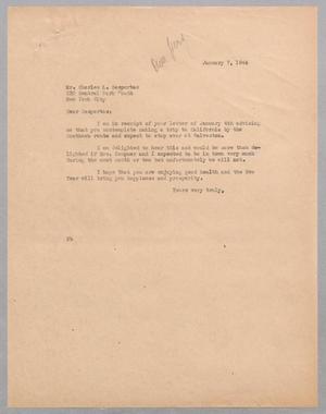 [Letter from D. W. Kempner to Charlies L. Sasportas, January 7, 1944]