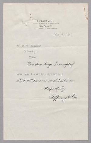 [Letter to Daniel W. Kempner, July 17, 1944]