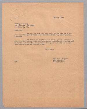 [Letter from Jeane Bertig Kempner to Tiffany & Company, May 23, 1944]