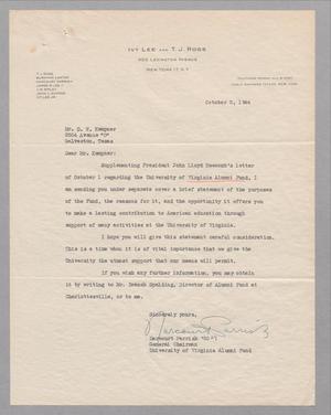 [Letter from Harcourt Parrish, Daniel W. Kempner October 2, 1944]