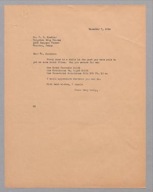 [Letter from Daniel W. Kempner to F. R. Kuebler, December 7, 1944]