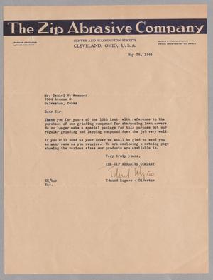 Primary view of object titled '[Letter from Zip Abrasive Company to Daniel W. Kempner, May 25, 1944]'.