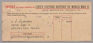 [Invoice from Life Magazine to D. W. Kempner]