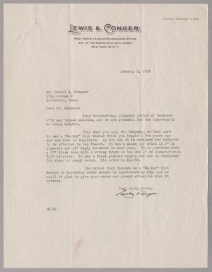 [Letter from Lewis & Conger to Daniel W. Kempner, January 2, 1951]
