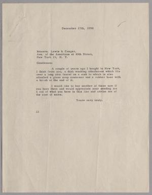 [Letter from Daniel W. Kempner to Lewis & Conger, December 27, 1950]