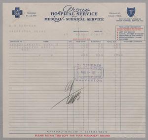 [Invoice from Group Hospital Service, Inc., August 1951]