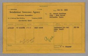 [Invoice for Insurance for Mr. Edward Hamilton, May 1951]