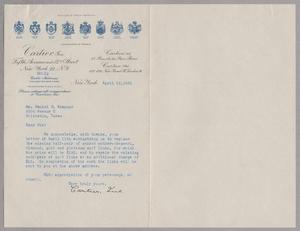 [Letter from Cartier, Inc. to Daniel W. Kempner, April 16, 1951]