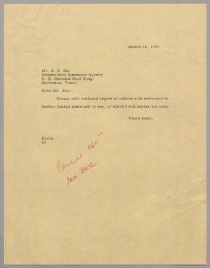 [Letter from Daniel W. Kempner to S. S. Kay, March 28, 1951]