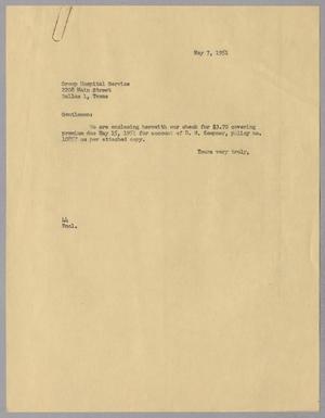 [Letter from A. H. Blackshear, Jr. to Group Hospital Service, May 7, 1951]