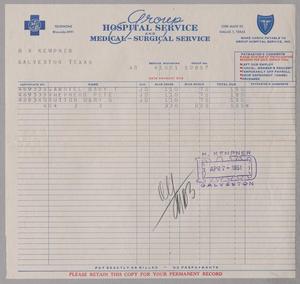 [Invoice from Group Hospital Service, Inc., April 1951]