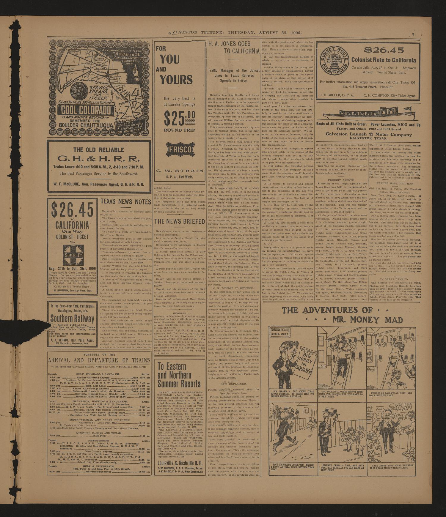 Galveston Tribune. (Galveston, Tex.), Vol. 26, No. 239, Ed. 1 Thursday, August 30, 1906
                                                
                                                    [Sequence #]: 3 of 8
                                                