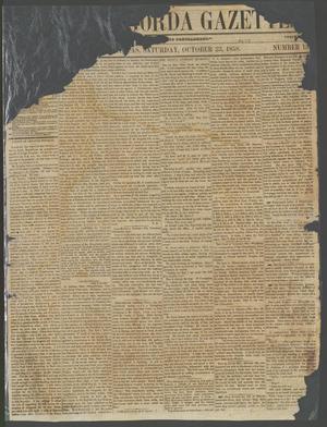 Primary view of object titled 'The Matagorda Gazette. (Matagorda, Tex.), Vol. [1], No. 13, Ed. 1 Saturday, October 23, 1858'.