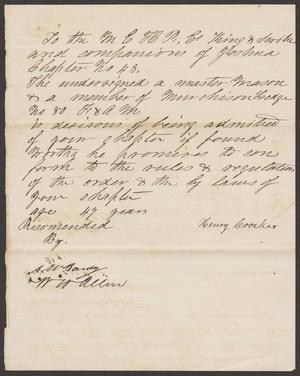 [Recommendation Letter for Henry Crocker, December 4, 1871]