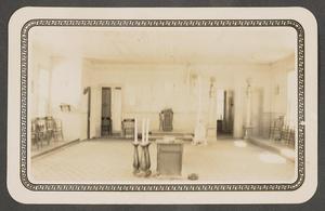 Primary view of object titled '[Interior of the First Murchison Lodge, No. 80 Building]'.
