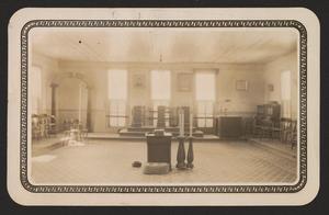 Primary view of object titled '[Photograph of the Interior of the First Murchison Lodge, No 80 Building]'.