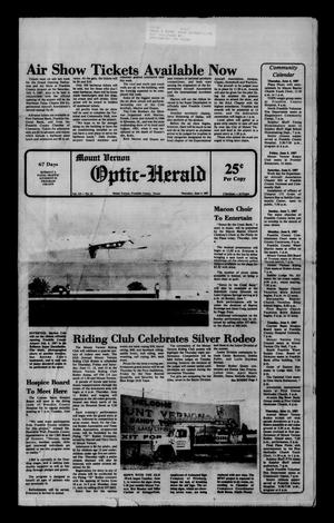 Mount Vernon Optic-Herald (Mount Vernon, Tex.), Vol. 112, No. 41, Ed. 1 Thursday, June 4, 1987