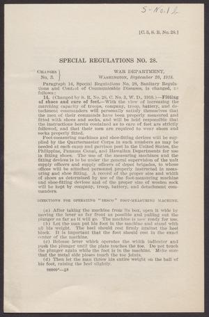 Special Regulations Number 28, Changes Number 3, September 20, 1918