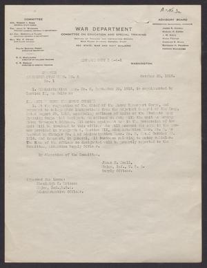 Primary view of object titled '[Committee on Education and Special Training Administration Memo Number 4, Number 1]'.