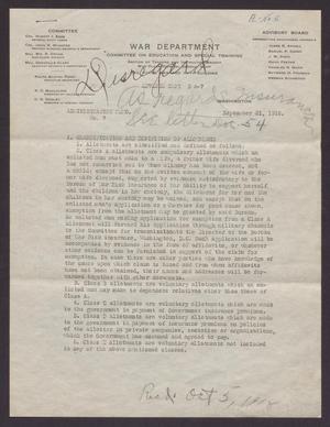 Primary view of object titled '[Committee on Education and Special Training Administration Memo Number 7]'.