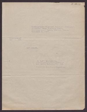 Primary view of object titled '[UT Students' Army Training Corps Memo Number 16]'.