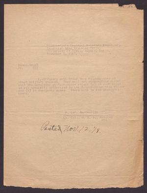 Primary view of object titled '[UT Students' Army Training Corps Memo Number 23]'.
