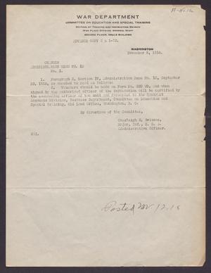 Primary view of object titled '[Committee on Education and Special Training Administration Memo Number 12, Number 1]'.