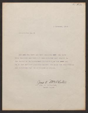 [Memorandum Number 3, October 1, 1918]