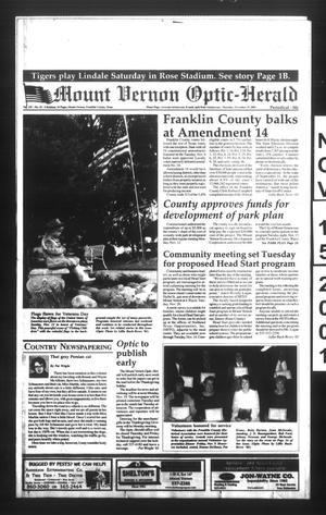 Mount Vernon Optic-Herald (Mount Vernon, Tex.), Vol. 127, No. 15, Ed. 1 Thursday, November 15, 2001