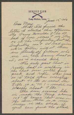 Primary view of object titled '[Letter from Harold to Mary Langrill - June 16, 1943]'.