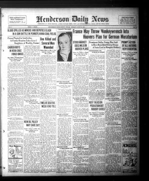 Henderson Daily News (Henderson, Tex.),, Vol. 1, No. 81, Ed. 1 Monday, June 22, 1931
