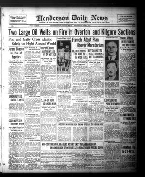 Henderson Daily News (Henderson, Tex.),, Vol. 1, No. 83, Ed. 1 Wednesday, June 24, 1931