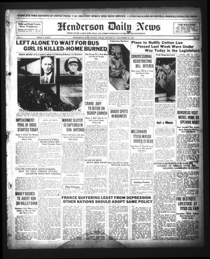 Primary view of object titled 'Henderson Daily News (Henderson, Tex.),, Vol. 1, No. 169, Ed. 1 Wednesday, September 30, 1931'.