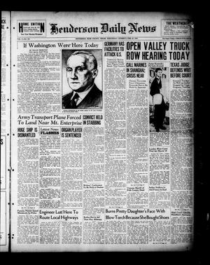 Henderson Daily News (Henderson, Tex.), Vol. 8, No. 291, Ed. 1 Wednesday, February 22, 1939