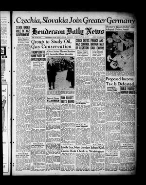 Henderson Daily News (Henderson, Tex.), Vol. 8, No. 310, Ed. 1 Thursday, March 16, 1939