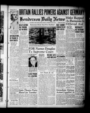 Henderson Daily News (Henderson, Tex.), Vol. 8, No. 313, Ed. 1 Monday, March 20, 1939