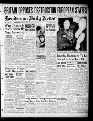 Henderson Daily News (Henderson, Tex.), Vol. 8, No. 316, Ed. 1 Thursday, March 23, 1939