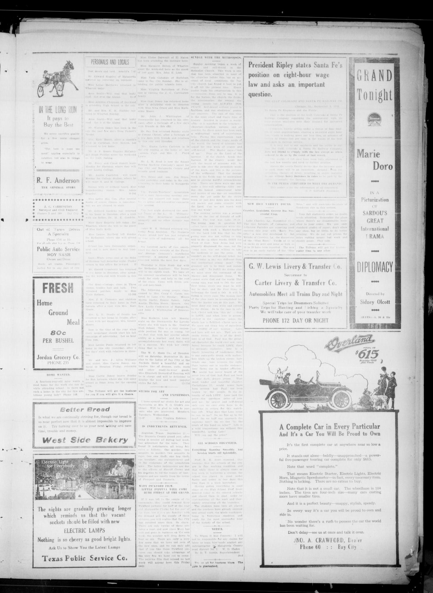 The Daily Tribune (Bay City, Tex.), Ed. 1 Wednesday, September 13, 1916
                                                
                                                    [Sequence #]: 3 of 4
                                                