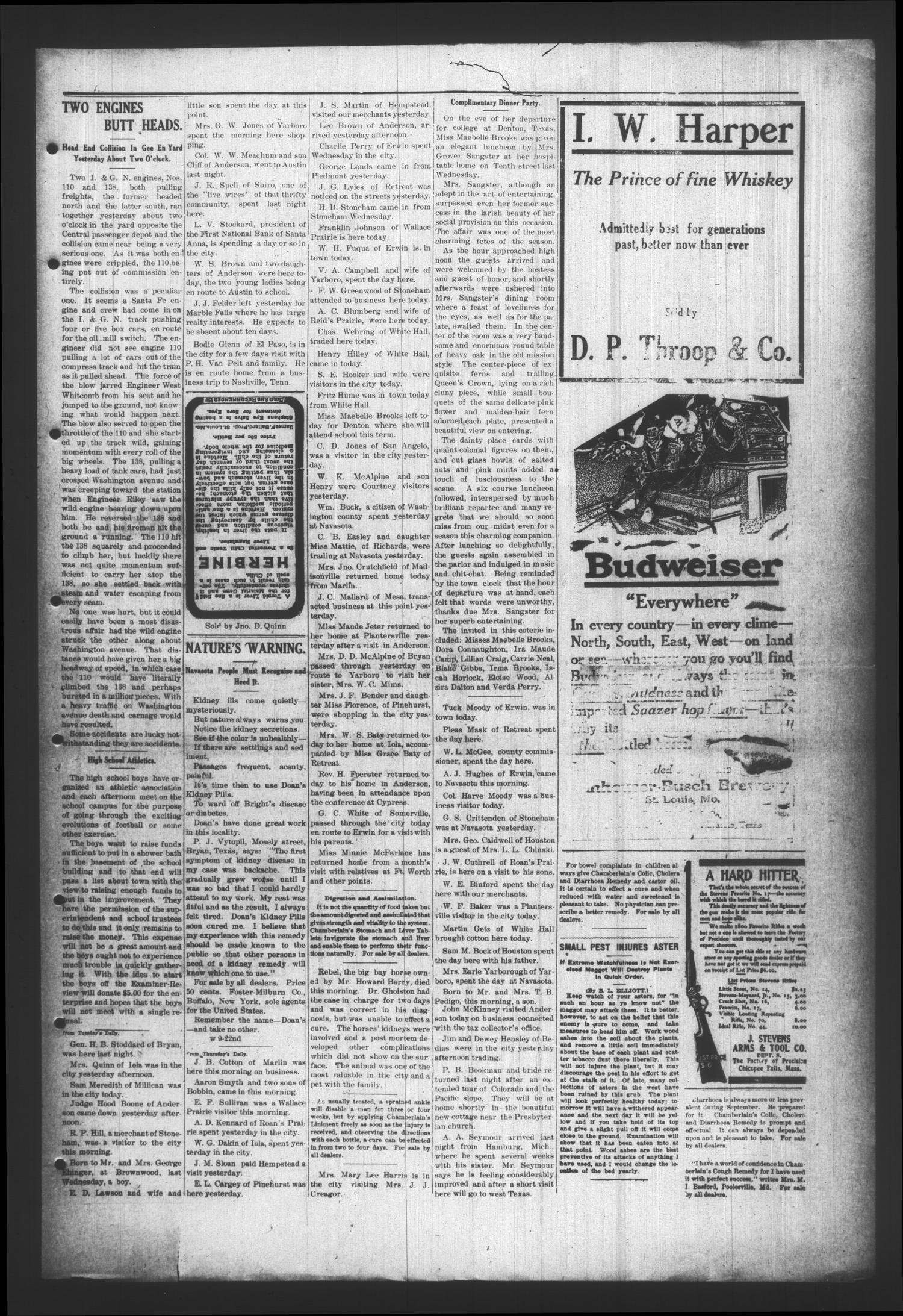 The Examiner-Review. (Navasota, Tex.), Vol. 17, No. 31, Ed. 1 Thursday, September 22, 1910
                                                
                                                    [Sequence #]: 3 of 8
                                                